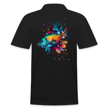 Colorful fish - Men's Polo Shirt - black - Back - Kai (181cm)