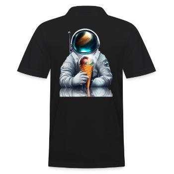 Astronaute de la crème glacée gaufre - Polo Homme - noir - Dos - Kai (181cm)