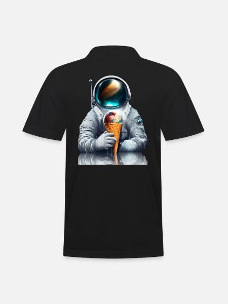 Waffle Ice Cream Astronaut - Men's Polo Shirt - black