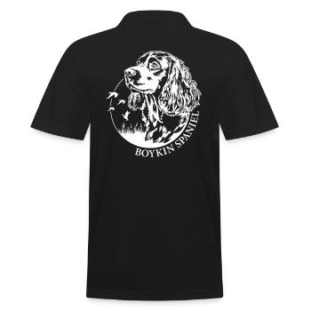 Boykin Spaniel Hunting Portrait Dogs Dog Wilsigns - Men's Polo Shirt - black - Back - Kai (181cm)