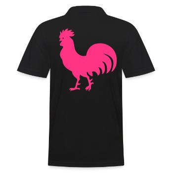 03 Schicker Hahn Chic cock Gockel Kampfhahn 1c - Männer Poloshirt - Schwarz - Hinten - Kai (181cm)