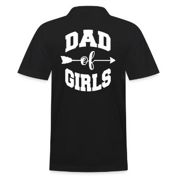 best dad daughters father daughter dad of girls - Men's Polo Shirt - black - Back - Kai (181cm)
