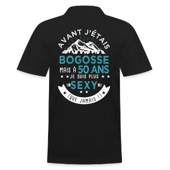 50 ans anniversaire homme pour amoureux - Polo Homme - noir - Dos - Kai (181cm)