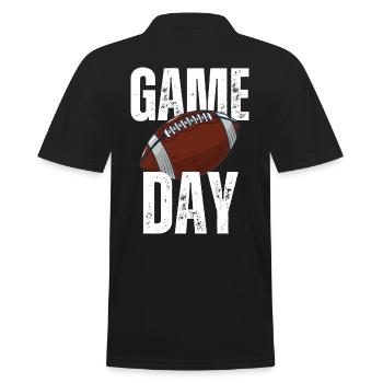 American Football Spieltag - Männer Poloshirt - Schwarz - Hinten - Kai (181cm)