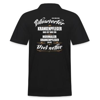 Tätowierter Krankenpfleger ist netter! - Männer Poloshirt - Schwarz - Hinten - Kai (181cm)