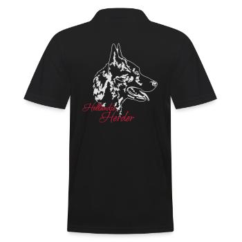 HOLLANDSE HERDER dogs dog wilsigns - Men's Polo Shirt - black - Back - Kai (181cm)