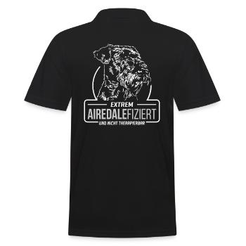 AIREDALEFIZIERT Airedale Terrier Hunde Wilsigns - Männer Poloshirt - Schwarz - Hinten - Kai (181cm)