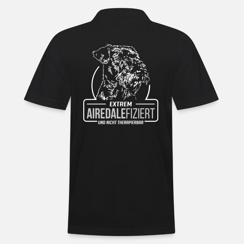 AIREDALEFIZIERT Airedale Terrier Hunde Wilsigns - Männer Poloshirt - Schwarz