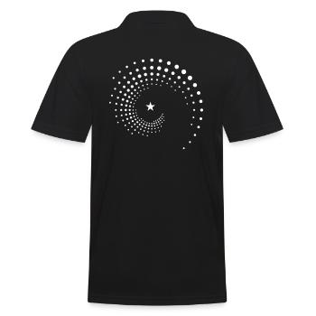 SPIRALE EFFEKT AUS PUNKTEN - Männer Poloshirt - Schwarz - Hinten - Kai (181cm)