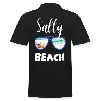 SALZIGER STRAND - Männer Poloshirt - Schwarz - Hinten - Kai (181cm)