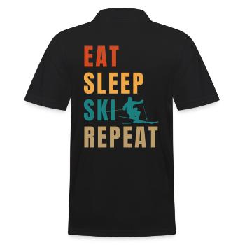 Manger dormir ski répéter - Polo Homme - noir - Dos - Kai (181cm)