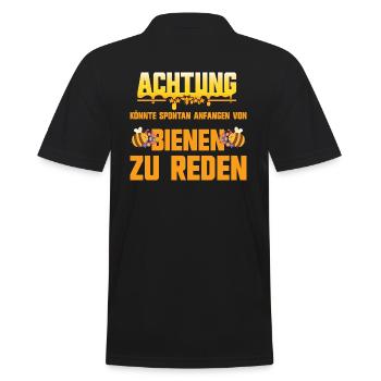 Könnte von Bienen reden - Männer Poloshirt - Schwarz - Hinten - Kai (181cm)