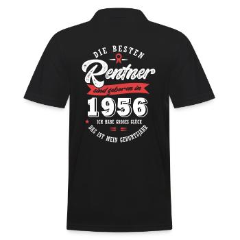 1956 Geburtstag Rentner geboren 1956 - Männer Poloshirt - Schwarz - Hinten - Kai (181cm)