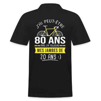 cycliste 80 ans anniversaire 80 ans vélo cyclisme - Polo Homme - noir - Dos - Kai (181cm)