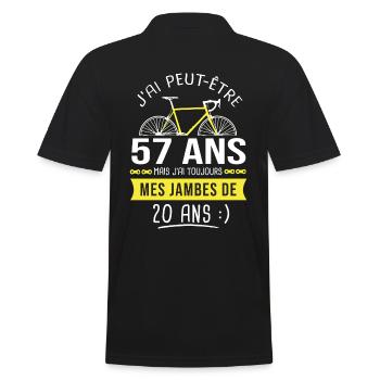 cycliste 57 ans anniversaire 57 ans vélo cyclisme - Polo Homme - noir - Dos - Kai (181cm)