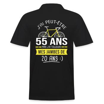 cycliste 55 ans anniversaire 55 ans vélo cyclisme - Polo Homme - noir - Dos - Kai (181cm)