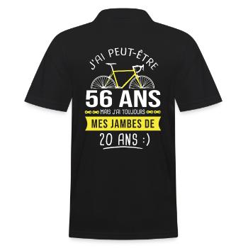 cycliste 56 ans anniversaire 56 ans vélo cyclisme - Polo Homme - noir - Dos - Kai (181cm)