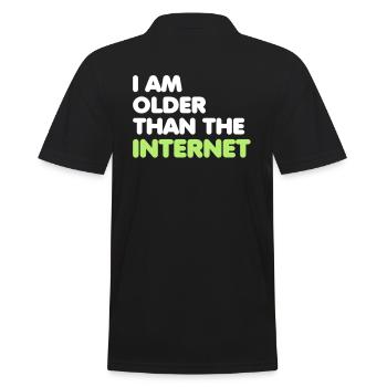 I am older than the internet - Men's Polo Shirt - black - Back - Kai (181cm)