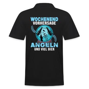 angeln und bier catch and release anglerlatein - Männer Poloshirt - Schwarz - Hinten - Kai (181cm)