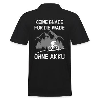MTB - KEINE GNADE FÜR DIE WADE - ohne AKKU - Männer Poloshirt - Schwarz - Hinten - Kai (181cm)