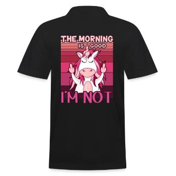 La licorne maléfique montre le majeur. Grouch du matin - Polo Homme - noir - Dos - Kai (181cm)