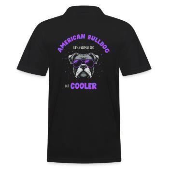 Bouledogue américain chien normal mais plus frais - violet - Polo Homme - noir - Dos - Kai (181cm)