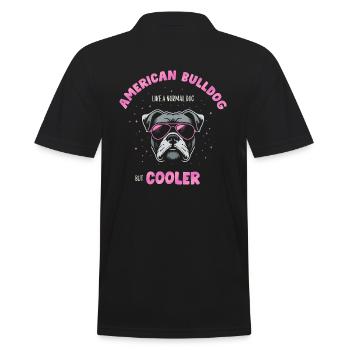 Bouledogue américain chien normal mais plus frais - rose - Polo Homme - noir - Dos - Kai (181cm)