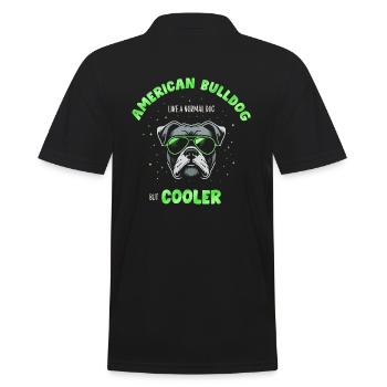 Bouledogue américain chien normal mais plus frais - vert - Polo Homme - noir - Dos - Kai (181cm)