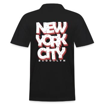 New York City Brooklyn Idée T shirt cadeau design - Polo Homme - noir - Dos - Kai (181cm)