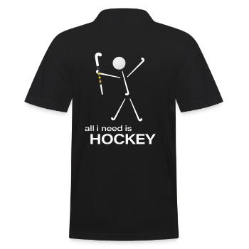 Hockey Feldhockey Hockeyschläger Hockey-Männchen - Männer Poloshirt - Schwarz - Hinten - Kai (181cm)
