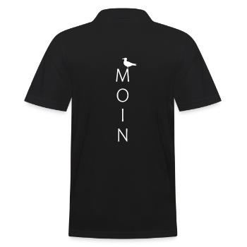 MOIN Motiv mit Möwe. Für Hamburger, Ostfriesen,... - Männer Poloshirt - Schwarz - Hinten - Kai (181cm)