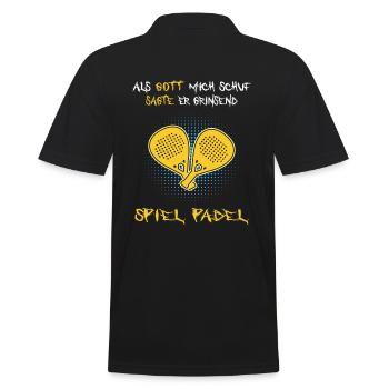 Padel PADELTENNIS Padelspieler Padelverein - Männer Poloshirt - Schwarz - Hinten - Kai (181cm)