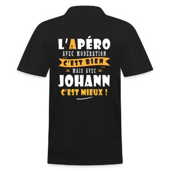Johann Cadeau Humour personnalisé cadeau johann - Polo Homme - noir - Dos - Kai (181cm)