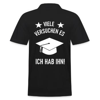 Ich hab ihn den Abschluss Bachelor Master Uni - Männer Poloshirt - Schwarz - Hinten - Kai (181cm)