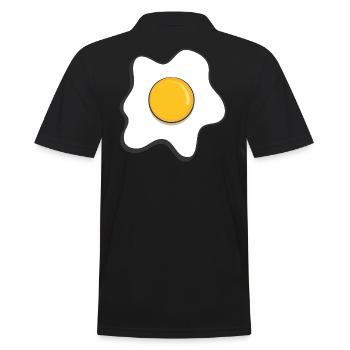 Spiegelei - Männer Poloshirt - Schwarz - Hinten - Kai (181cm)