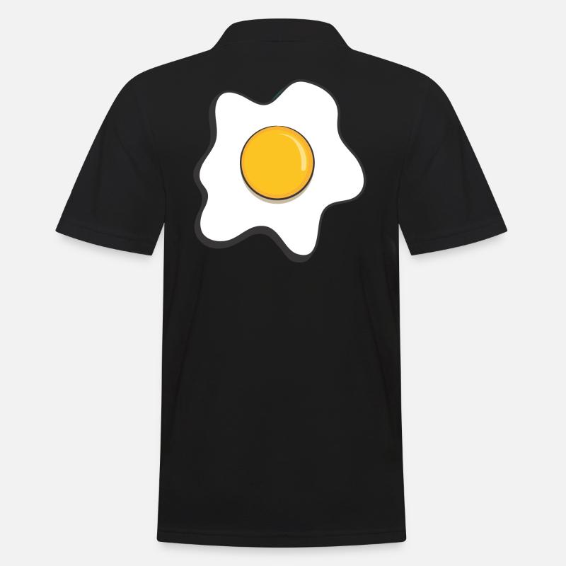 Spiegelei - Männer Poloshirt - Schwarz