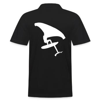 Dynamischer Wingsurfer auf dem Wasser - Männer Poloshirt - Schwarz - Hinten - Kai (181cm)