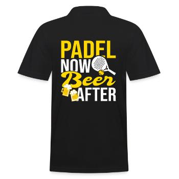 Padel now beer after Humour Sport Tennis - Polo Homme - noir - Dos - Kai (181cm)