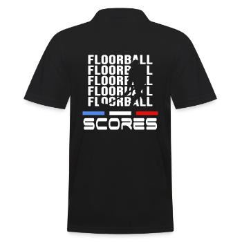 floorball players floorball scores floorball - Men's Polo Shirt - black - Back - Kai (181cm)