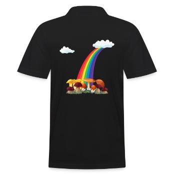 cueillette de champignons d’automne cueilleur de champignons arc-en-ciel - Polo Homme - noir - Dos - Kai (181cm)