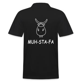 landleben muh-sta-fa kuh bauernhof cool mustafa - Männer Poloshirt - Schwarz - Hinten - Kai (181cm)