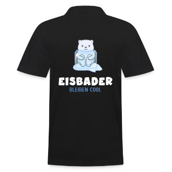 winterschwimmen eisbad winterbader kälteresistent - Männer Poloshirt - Schwarz - Hinten - Kai (181cm)
