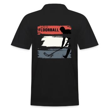 floorball floorball floorball season bandy - Men's Polo Shirt - black - Back - Kai (181cm)
