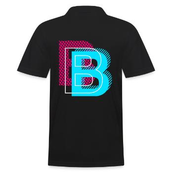 Initial letter B - Men's Polo Shirt - black - Back - Kai (181cm)