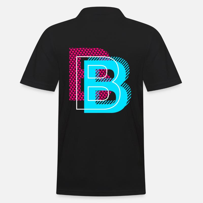 Lettre initiale B - Polo Homme - noir