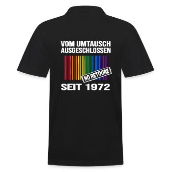 1972 geburtstag lgbt regenbogen pride birthday - Männer Poloshirt - Schwarz - Hinten - Kai (181cm)