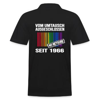 1966 geburtstag lgbt regenbogen pride birthday - Männer Poloshirt - Schwarz - Hinten - Kai (181cm)