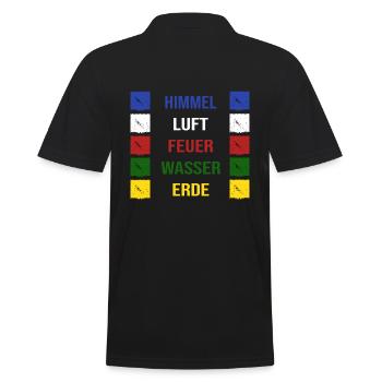 Bergwandern Nepal Gebetsfahne Elemente Tibet - Männer Poloshirt - Schwarz - Hinten - Kai (181cm)