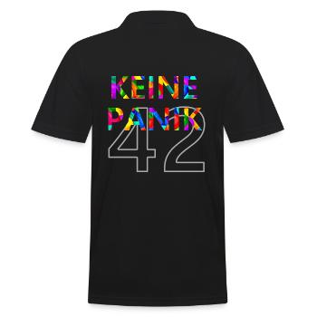 KEINE PANIK und die Antwort auf den ganzen Rest 1 - Männer Poloshirt - Schwarz - Hinten - Kai (181cm)