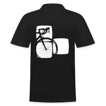 Vélo de route en trois carrés graphiques - Polo Homme - noir - Dos - Kai (181cm)